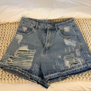 Baggy Distressed Denim Women Shorts